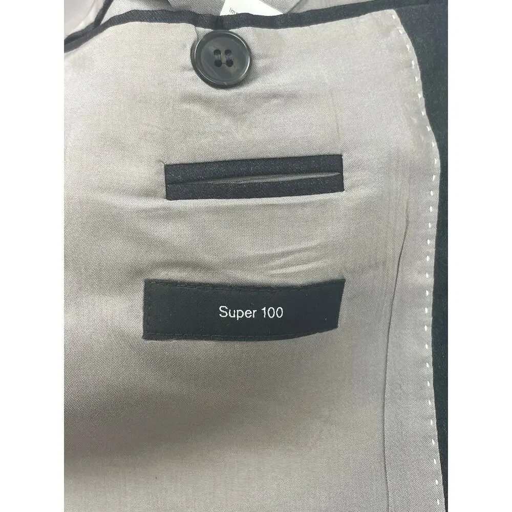 Hugo Boss Blazer Mens 38S Gray 100% Super 100 Wool 2-Button‎ Single Breasted